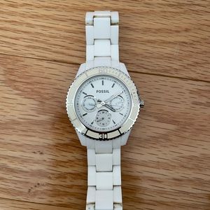 Fossil Watch with white plastic band